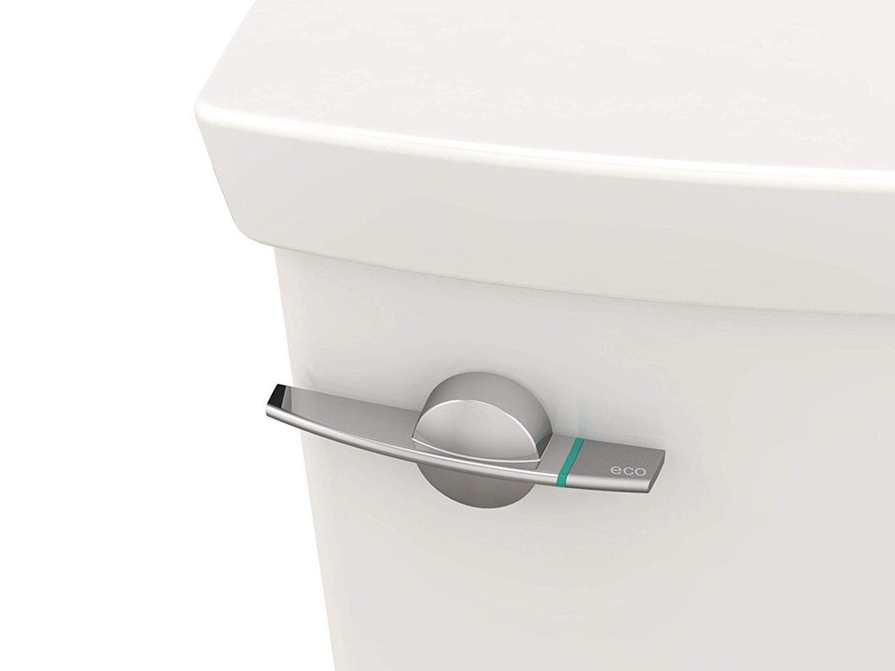 H2Option Left Hand Trip Lever Dual Flush Toilet Tank in White