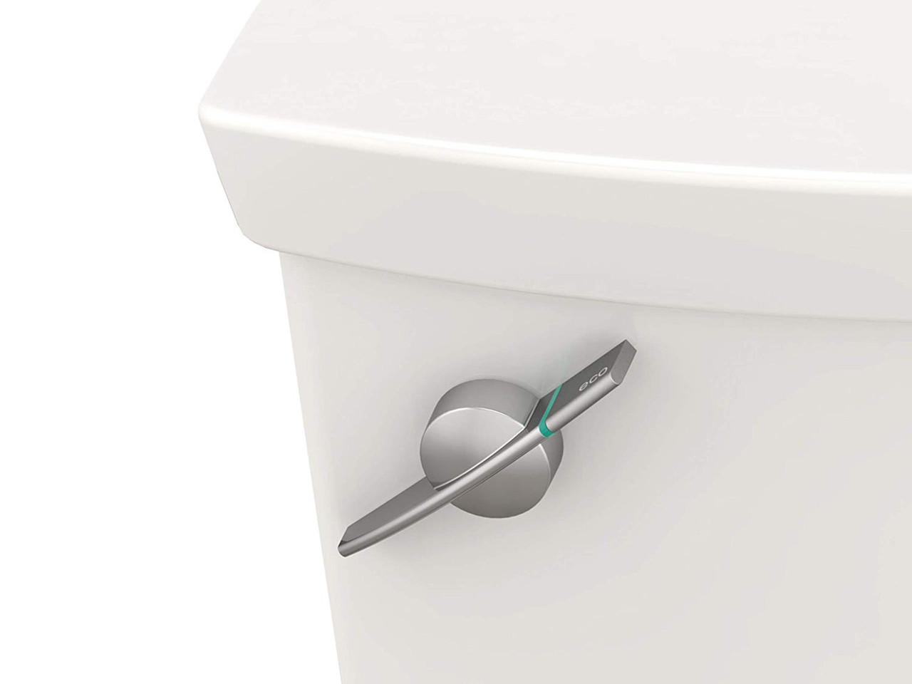 H2Option Left Hand Trip Lever Dual Flush Toilet Tank in White