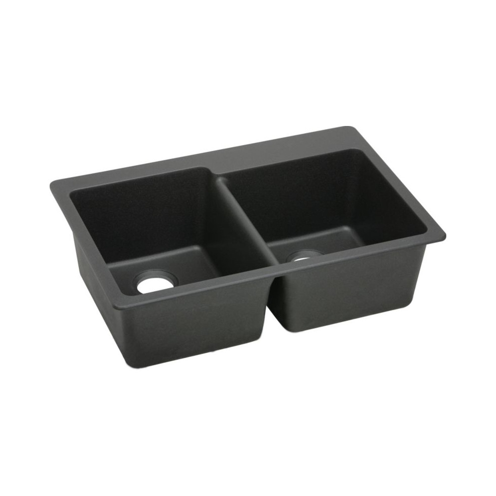 Elkay KF-ELG250RBK0 33-in X 22-in Quartz Drop-in Kitchen Sink Kit, Black