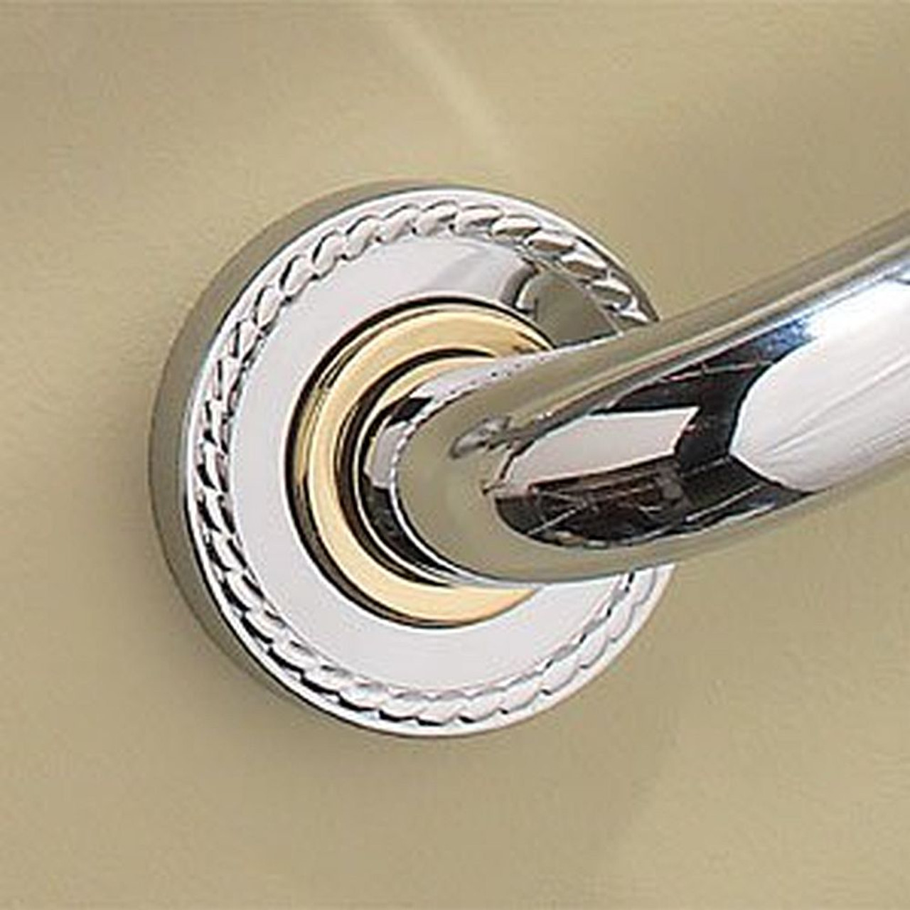 Decorative Grab Bar Escutcheon in Polished Chrome Decorative Grab Bar Escutcheon in Polished Chrome