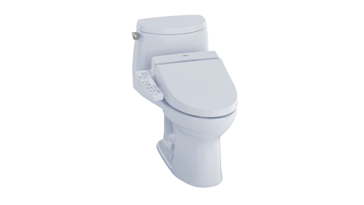 Toto MW6042034CUFG#01 1.0 GPF One-Piece Elongated Bowl with Single Flush and Washlet+ C100 Washlet in Cotton