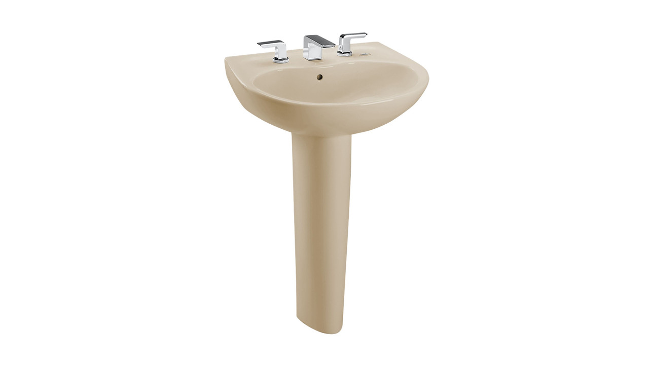 Toto LPT241.4G#03 4-in Faucet Center Pedestal Lavatory with CeFiONtect Bone