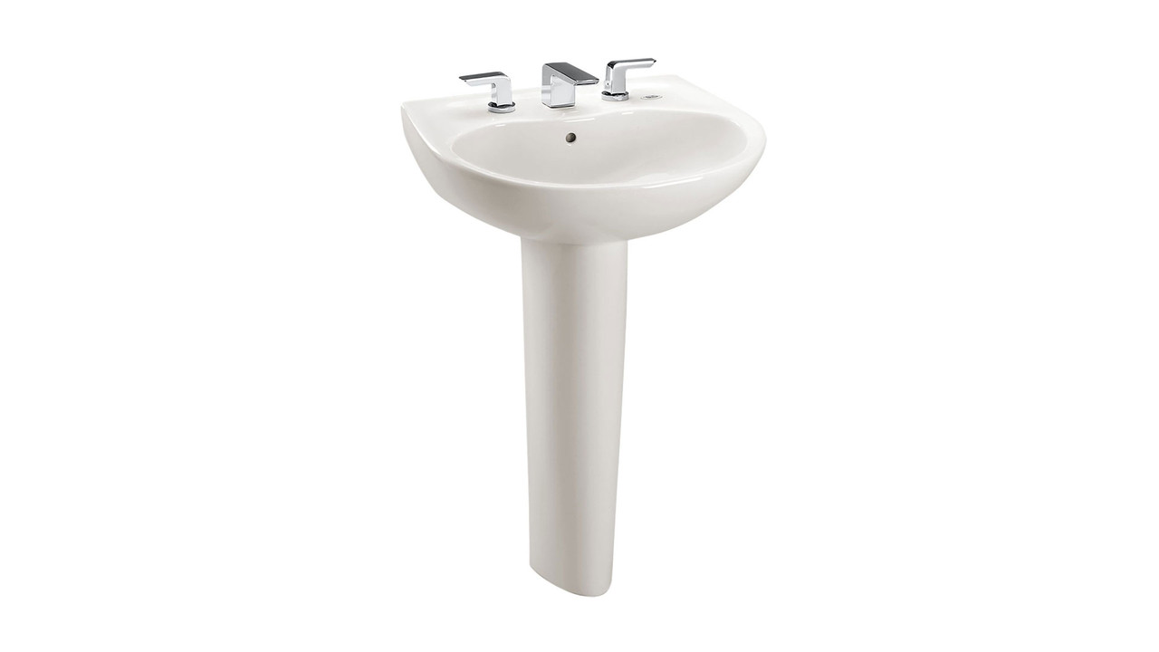 Toto LPT241G#11 Single Hole Pedestal Lavatory with CeFiONtect in Colonial White