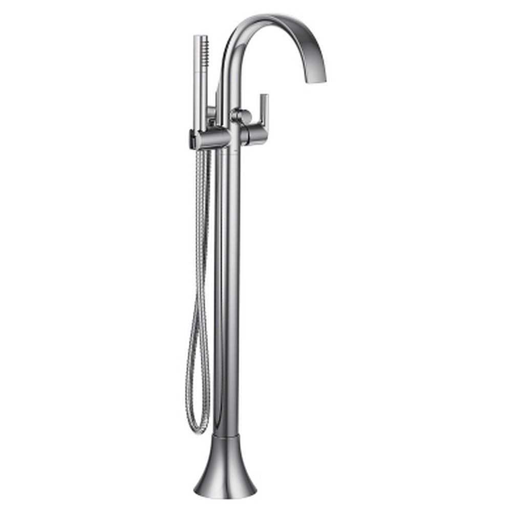 Single Handle Tub Filler with Hand Shower in Chrome