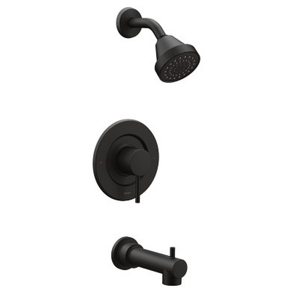 Posi-Temp Pressure Balanced Tub and Shower Trim with 1.75 GPM Shower Head and Tub Spout in Matte Black