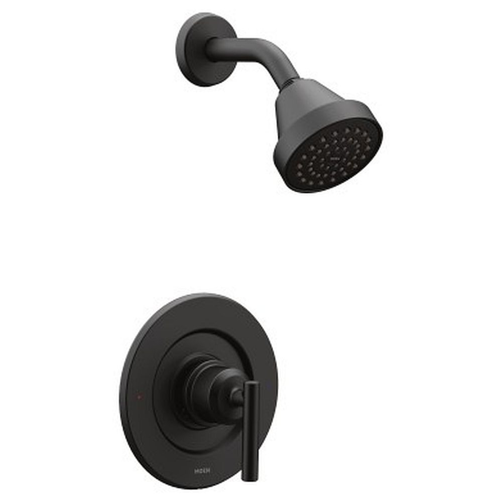 Posi-Temp Pressure Balanced Shower Trim with 1.75 GPM Single Function Showerhead and Single Lever Valve Trim in Matte Black