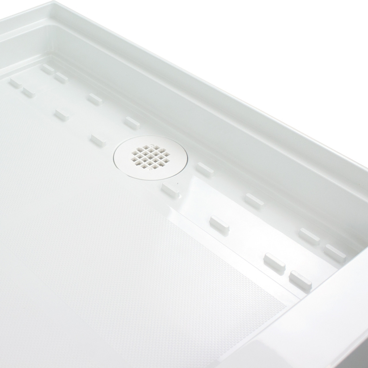 Transolid FL4832L-31 FL-Series Linear 48-in x 32-in Rectangular Alcove Shower Base with Left Hand Drain in White
