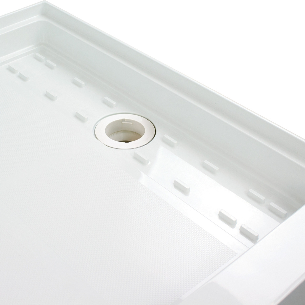 Transolid FL4832L-31 FL-Series Linear 48-in x 32-in Rectangular Alcove Shower Base with Left Hand Drain in White