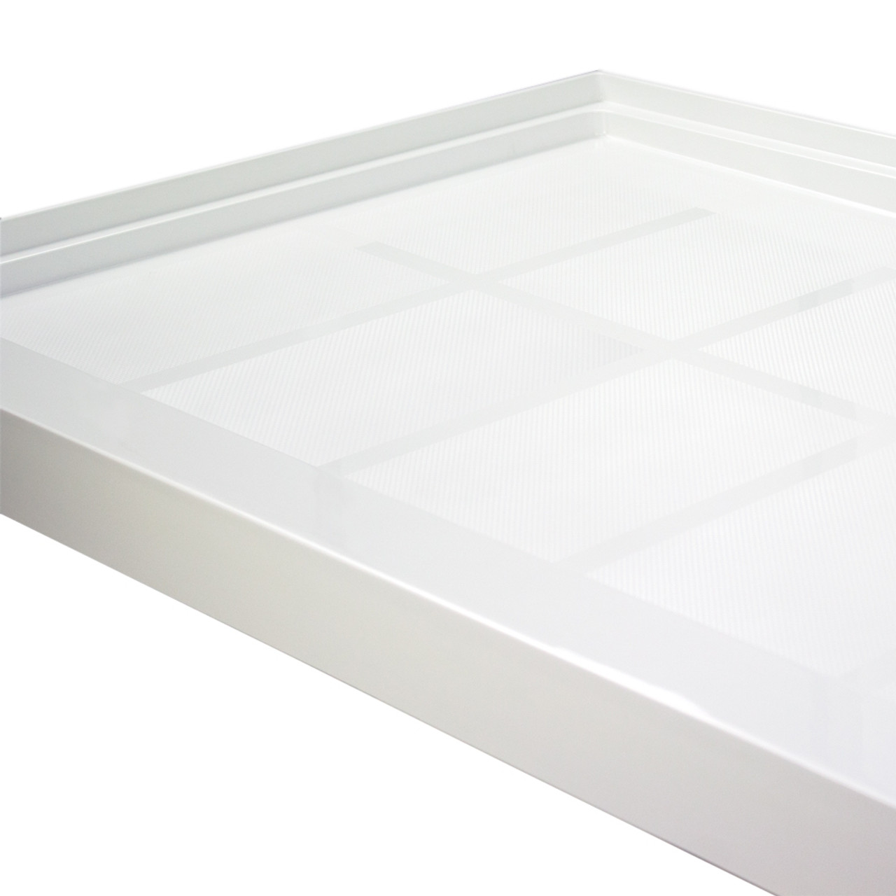 Transolid FL4832L-31 FL-Series Linear 48-in x 32-in Rectangular Alcove Shower Base with Left Hand Drain in White