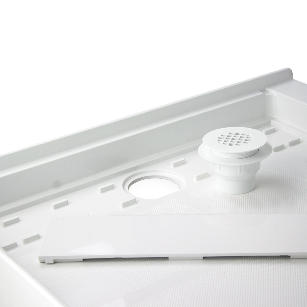 Transolid FL4832L-31 FL-Series Linear 48-in x 32-in Rectangular Alcove Shower Base with Left Hand Drain in White