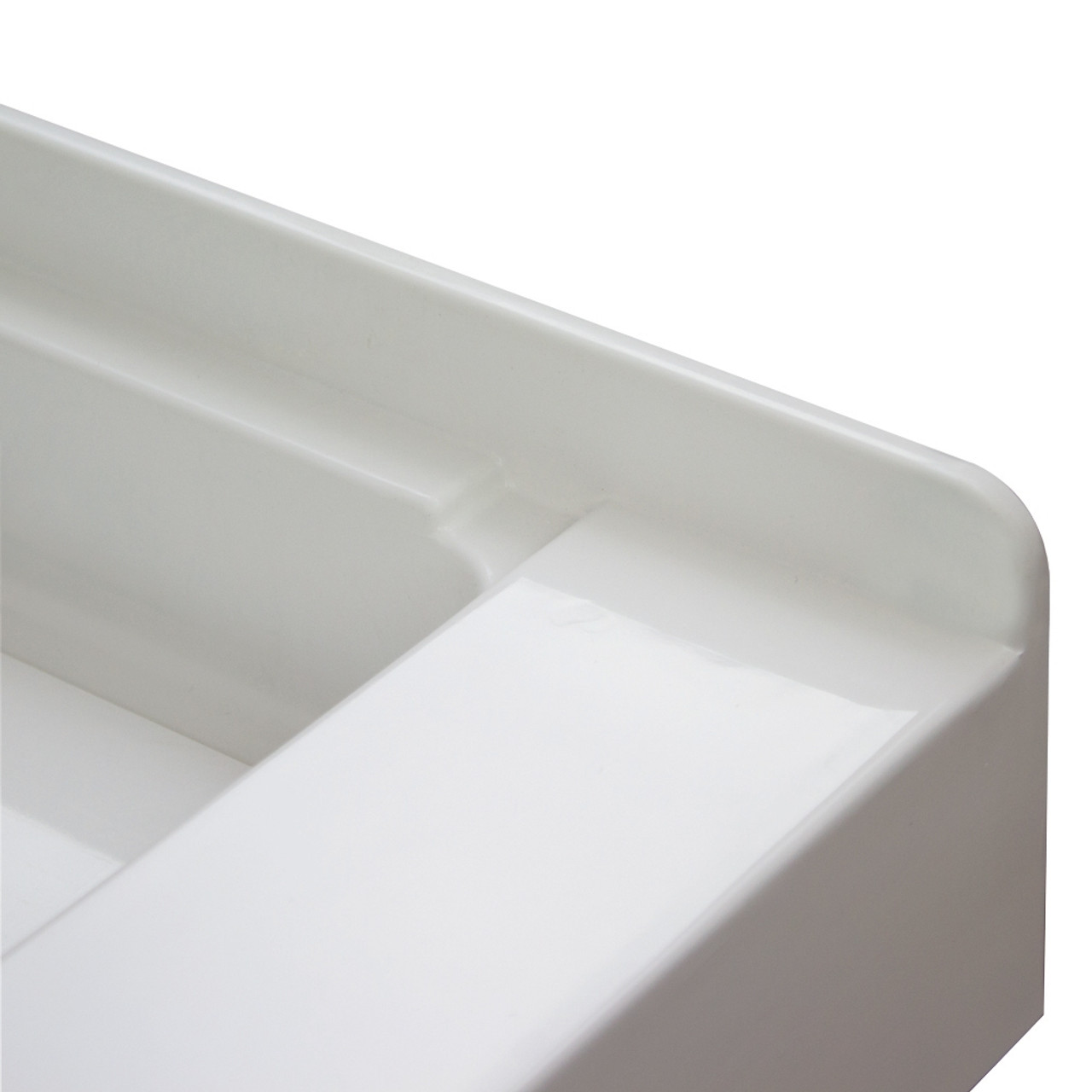 Transolid FL4832L-31 FL-Series Linear 48-in x 32-in Rectangular Alcove Shower Base with Left Hand Drain in White