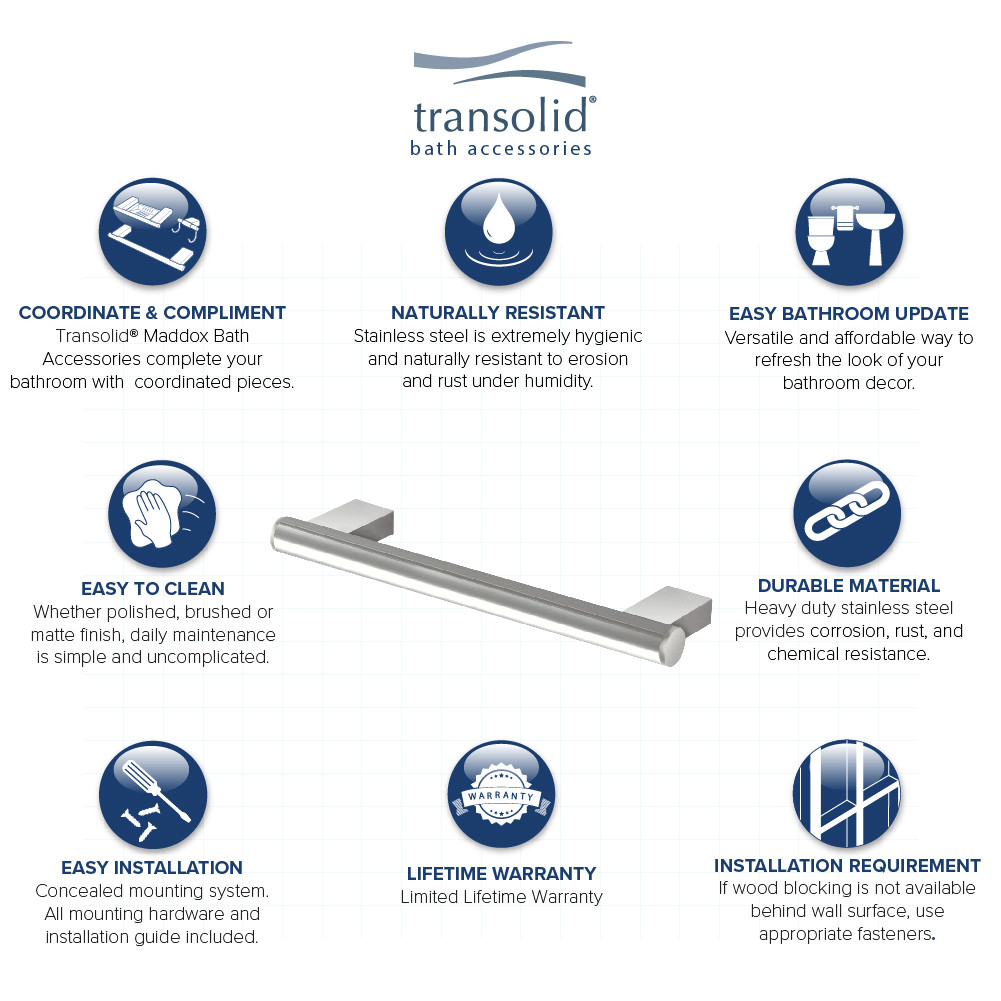 42-inch Grab Bar, In Brushed Stainless