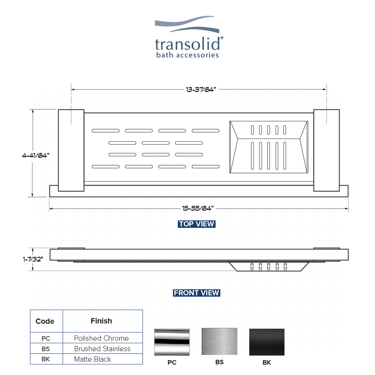 Transolid MSD16-BS Soap Dish, In Brushed Stainless