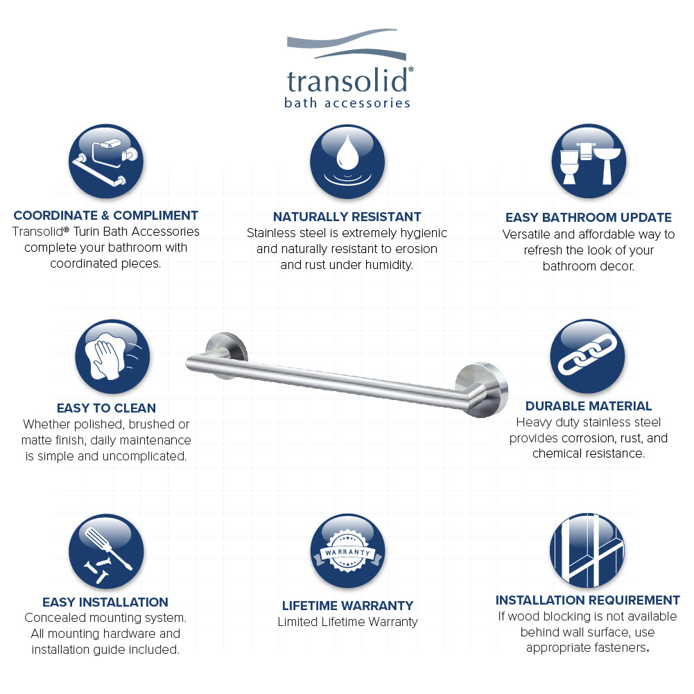 24-inch Towel Bar, In Brushed Stainless