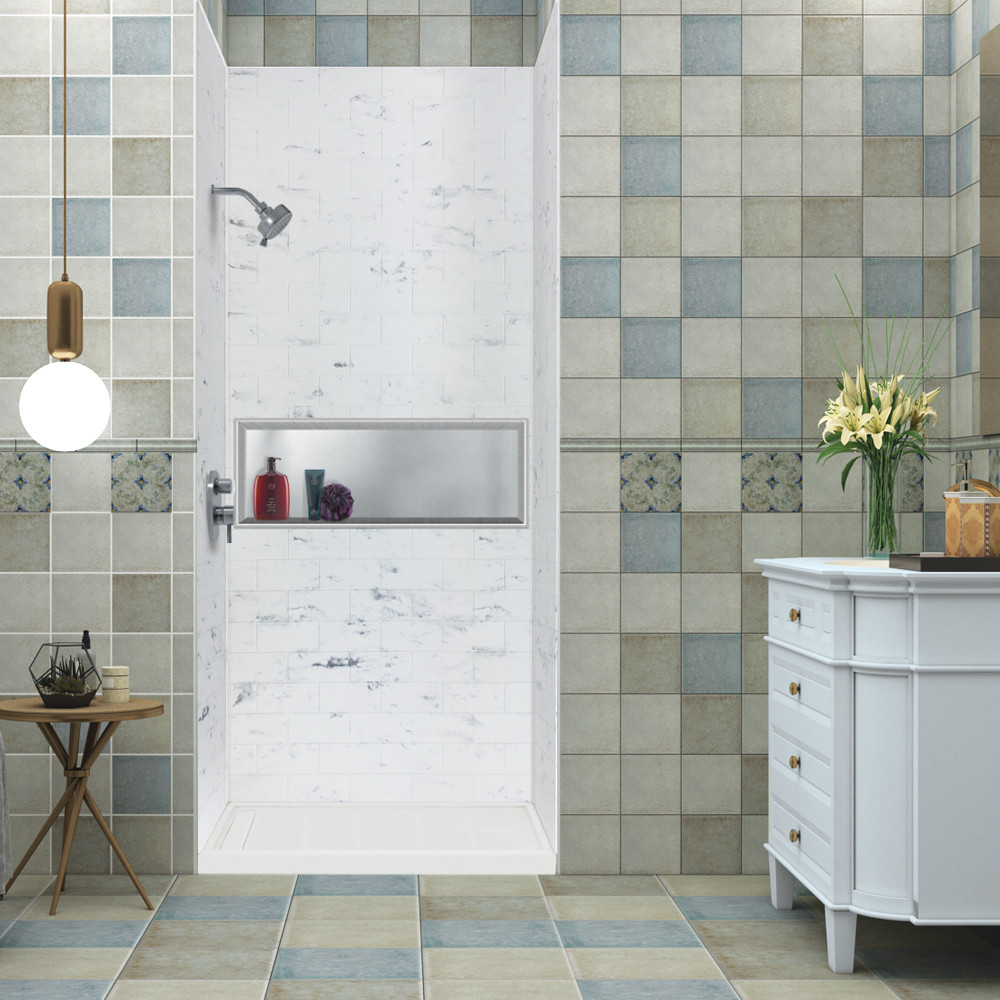 36-In X 48-In X 72-In 3-Piece Shower Wall Trimmable Kit, In White Venito