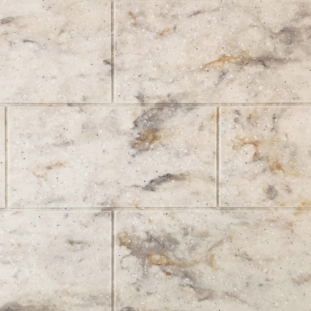36-In X 48-In X 96-In 3-Piece Shower Wall Trimmable Kit, In Biscotti Marble
