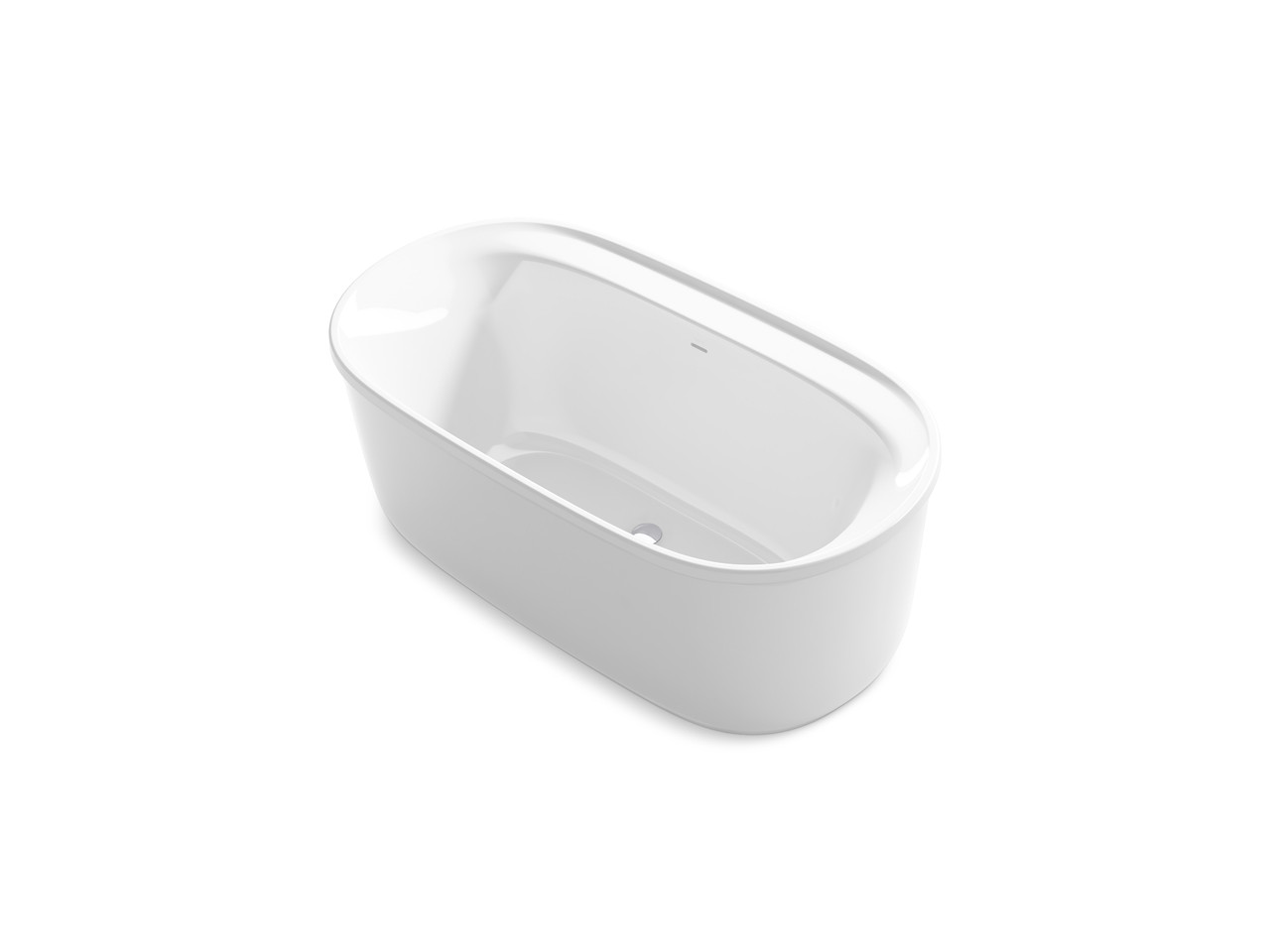 Sterling 60-in Spectacle Freestanding Bathtub with Chrome Traditional Tub Filler and Drain, White Sterling 60-in Spectacle Freestanding Bathtub with Chrome Traditional Tub Filler and Drain, White