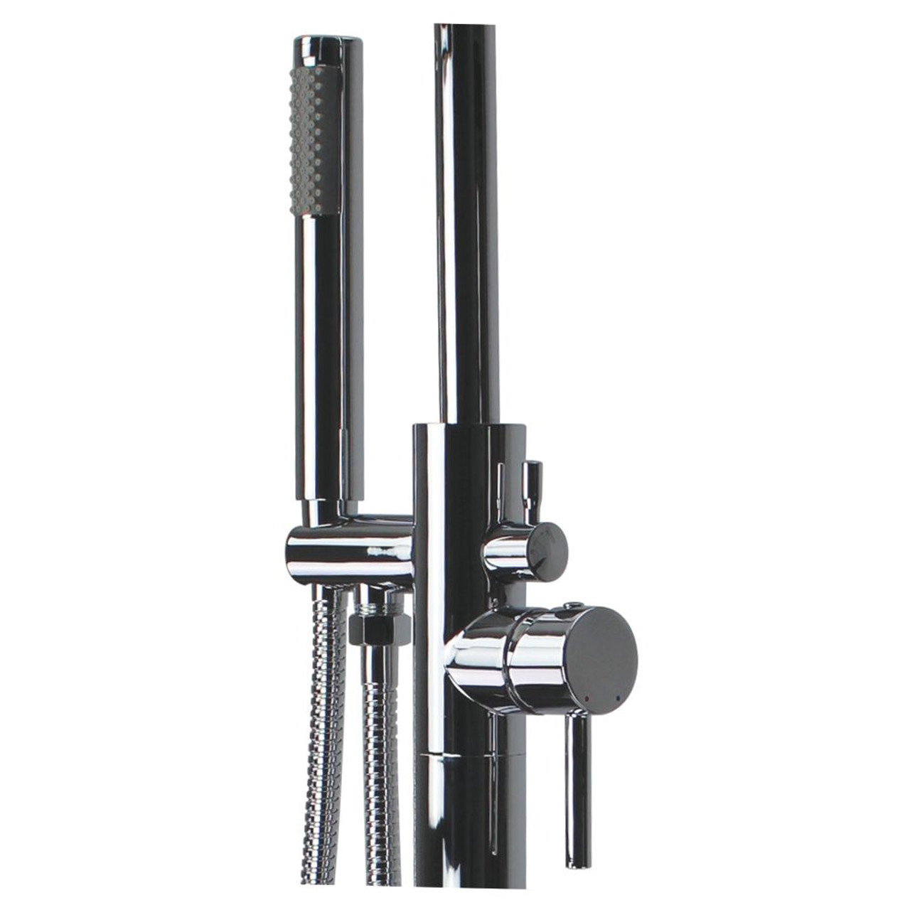 Sterling 66-in Spectacle Freestanding Bathtub with Chrome Transitional Tub Filler and Drain, White Sterling 66-in Spectacle Freestanding Bathtub with Chrome Transitional Tub Filler and Drain, White