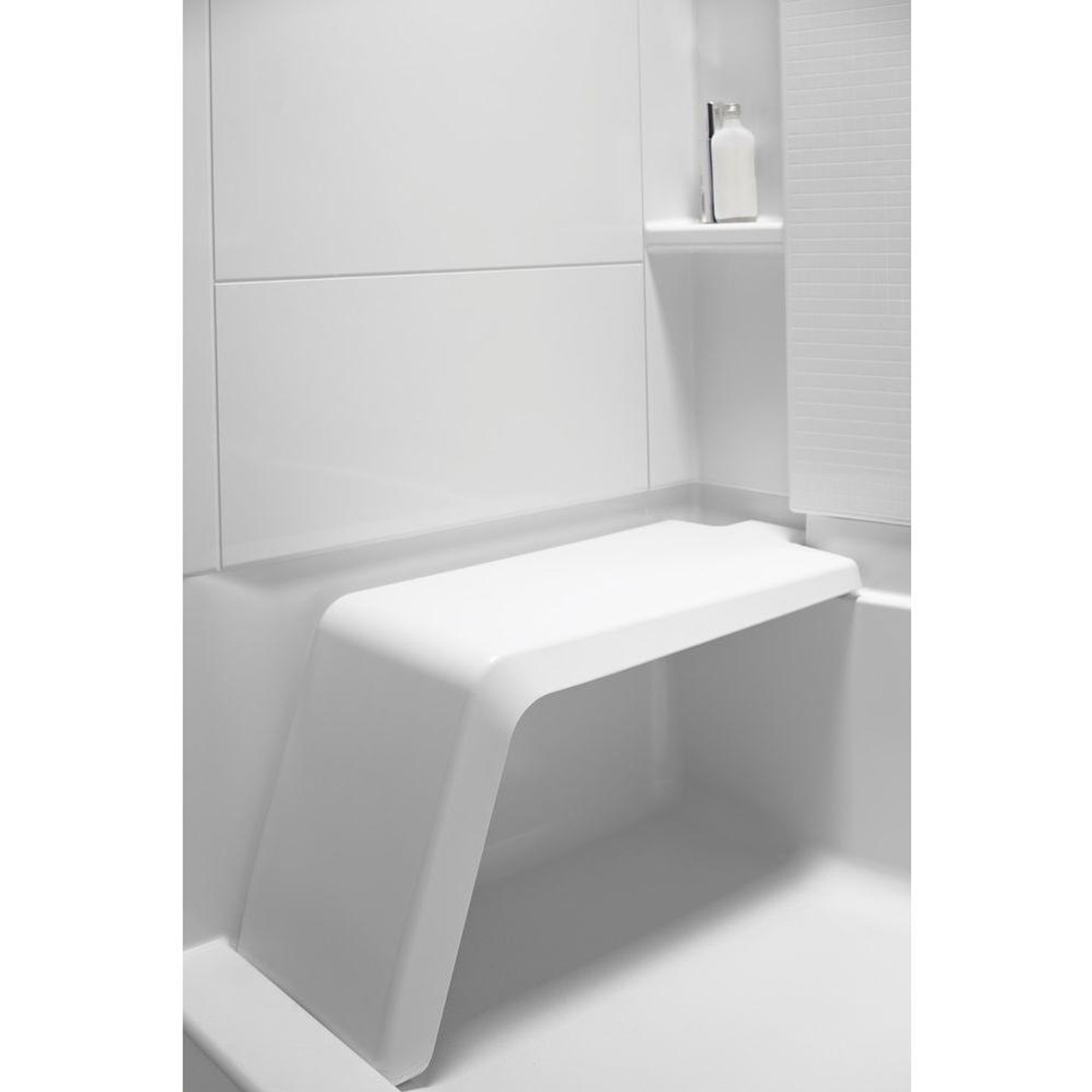 Sterling KSA-72290100-S 48-in Seated Shower Kit with Accessory Kit in White/Silver Sterling KSA-72290100-S 48-in Seated Shower Kit with Accessory Kit in White/Silver
