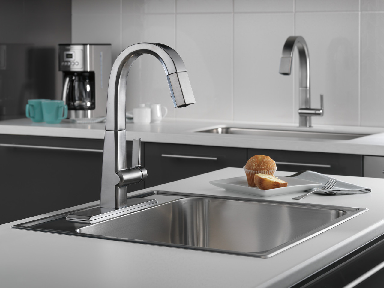 Delta 9993-AR-DST Pivotal Single Handle Bar Faucet in Arctic Stainless