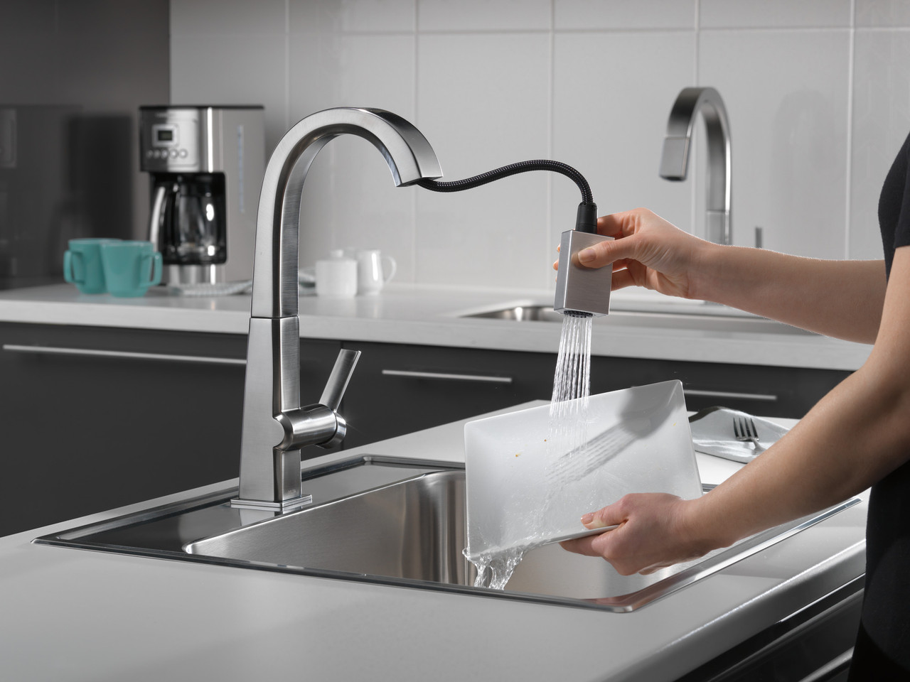 Delta 9993-AR-DST Pivotal Single Handle Bar Faucet in Arctic Stainless