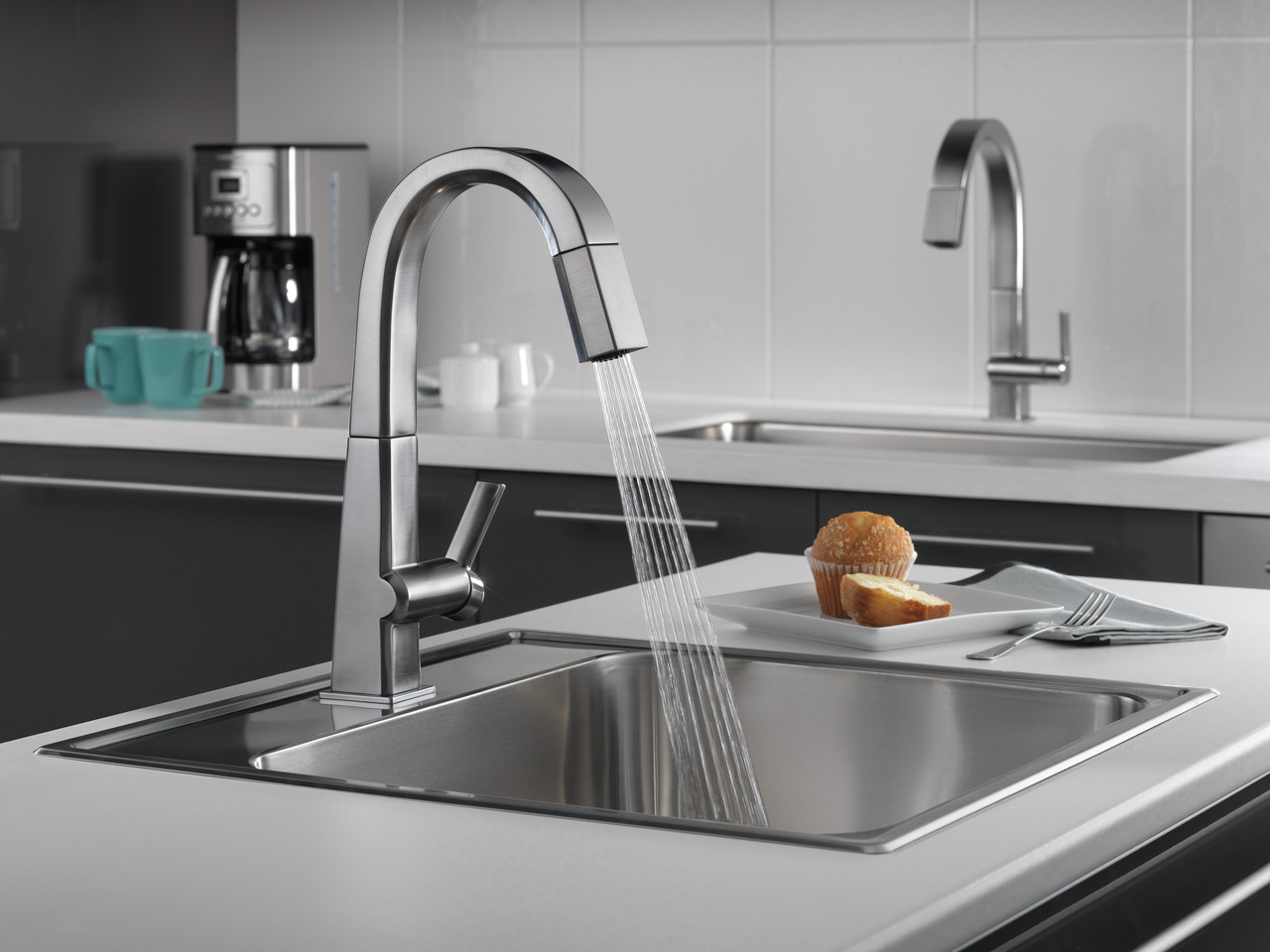 Delta 9993-AR-DST Pivotal Single Handle Bar Faucet in Arctic Stainless