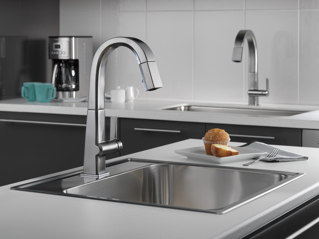 Delta 9993-AR-DST Pivotal Single Handle Bar Faucet in Arctic Stainless