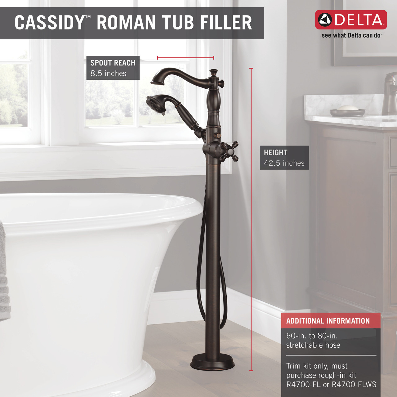 TRIM T4797-RBFL-LHP TUB FILLER