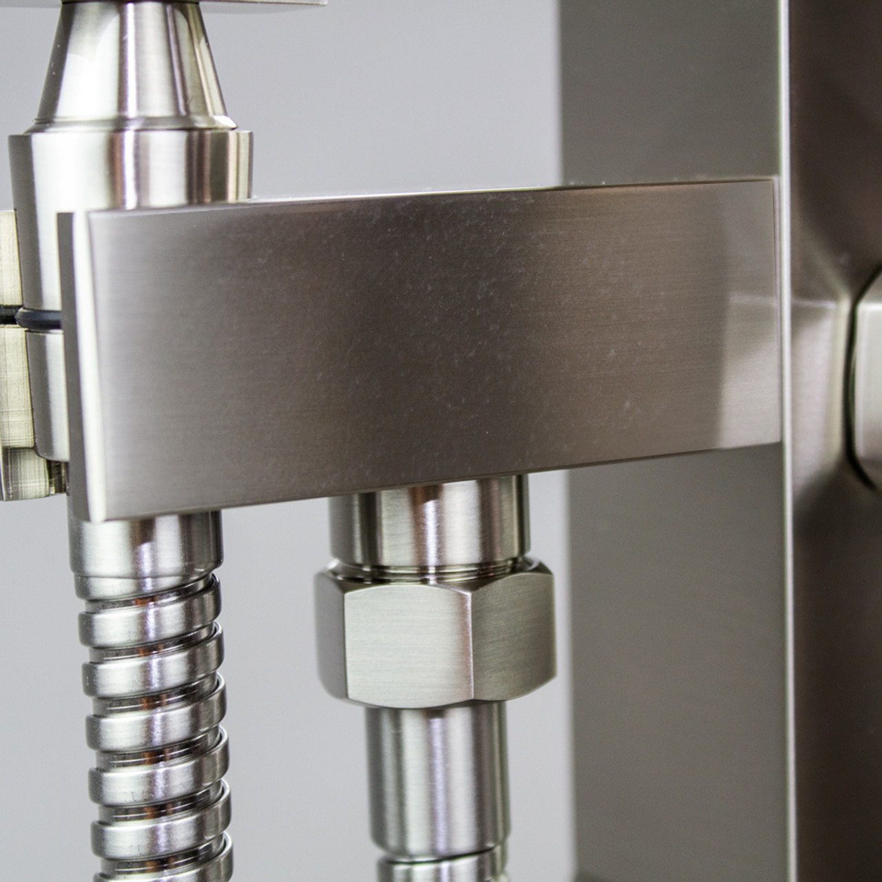 Transolid Roslyn Floor Mounted Tub Filler with Hand Shower, Brushed Nickel
