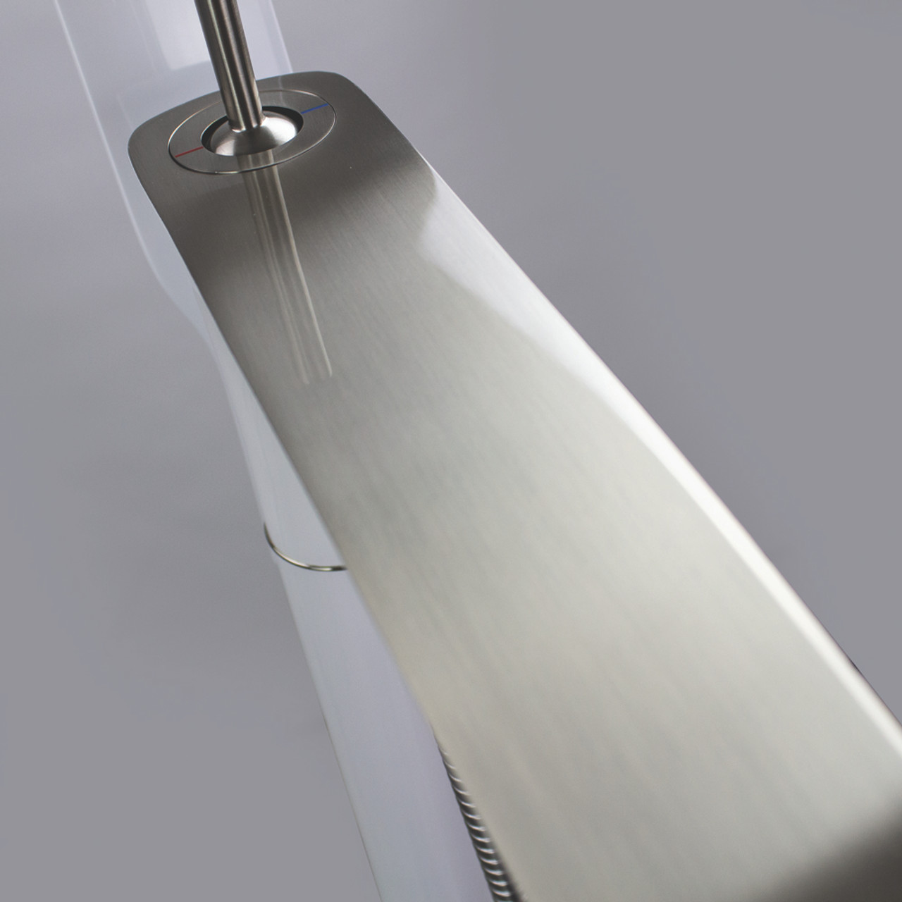 Transolid T4250-WH/BN Blythe Floor Mounted Tub Filler with Hand Shower, White/Brushed Nickel