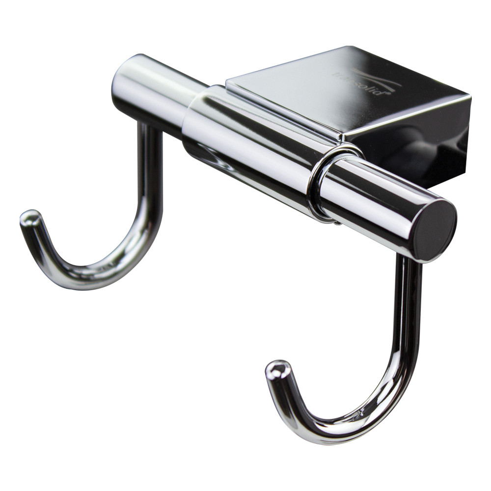4-Piece Bathroom Accessory Kit Including a robe hook, a toilet paper holder, a towel ring, and a 24-in towel bar, in Polished Chrome