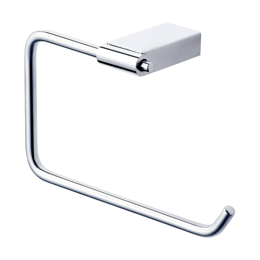 4-Piece Bathroom Accessory Kit Including a robe hook, a toilet paper holder, a towel ring, and a 24-in towel bar, in Polished Chrome