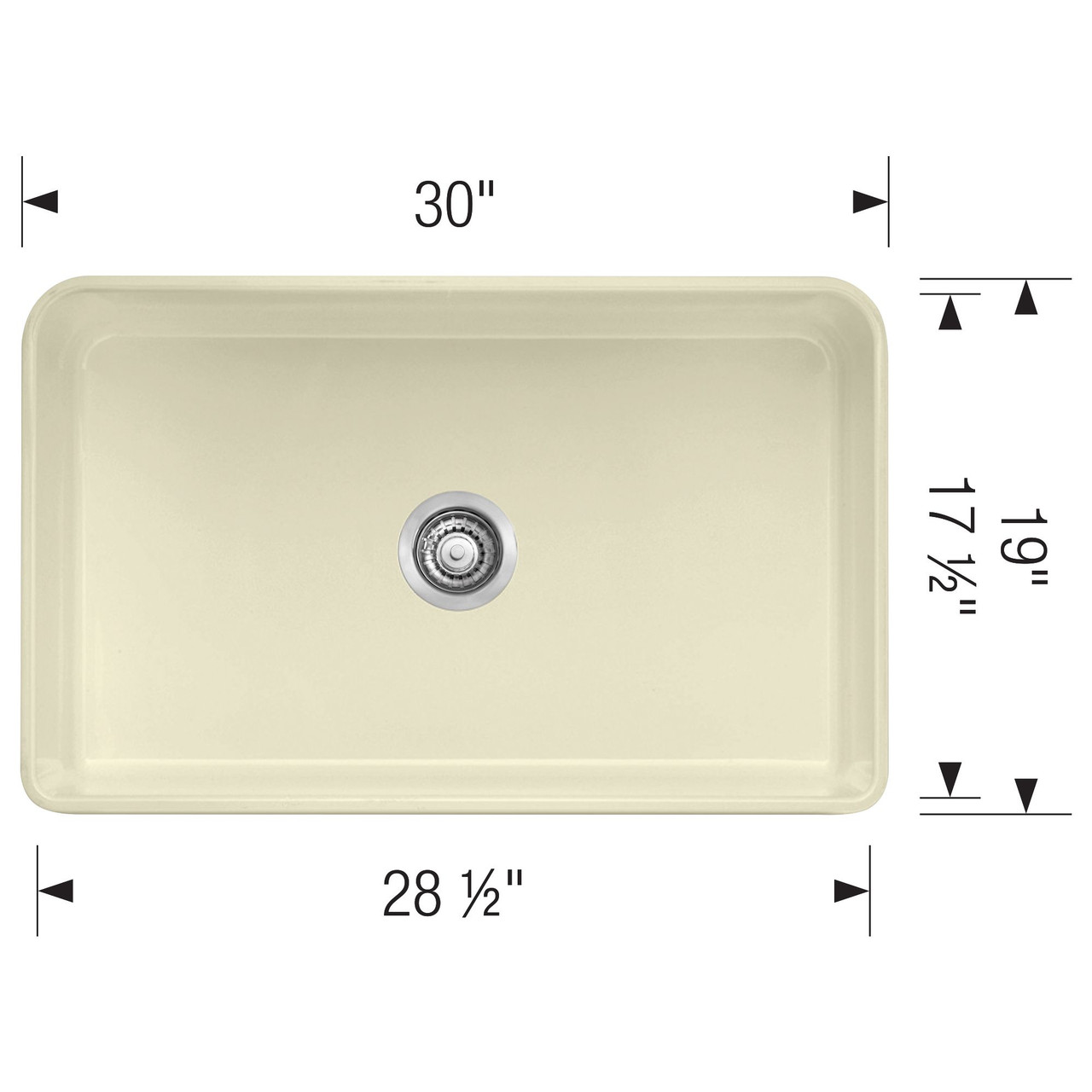 SINK 30X19 NHL SGL BWL 525011 BIS APRON FRONT CERANA