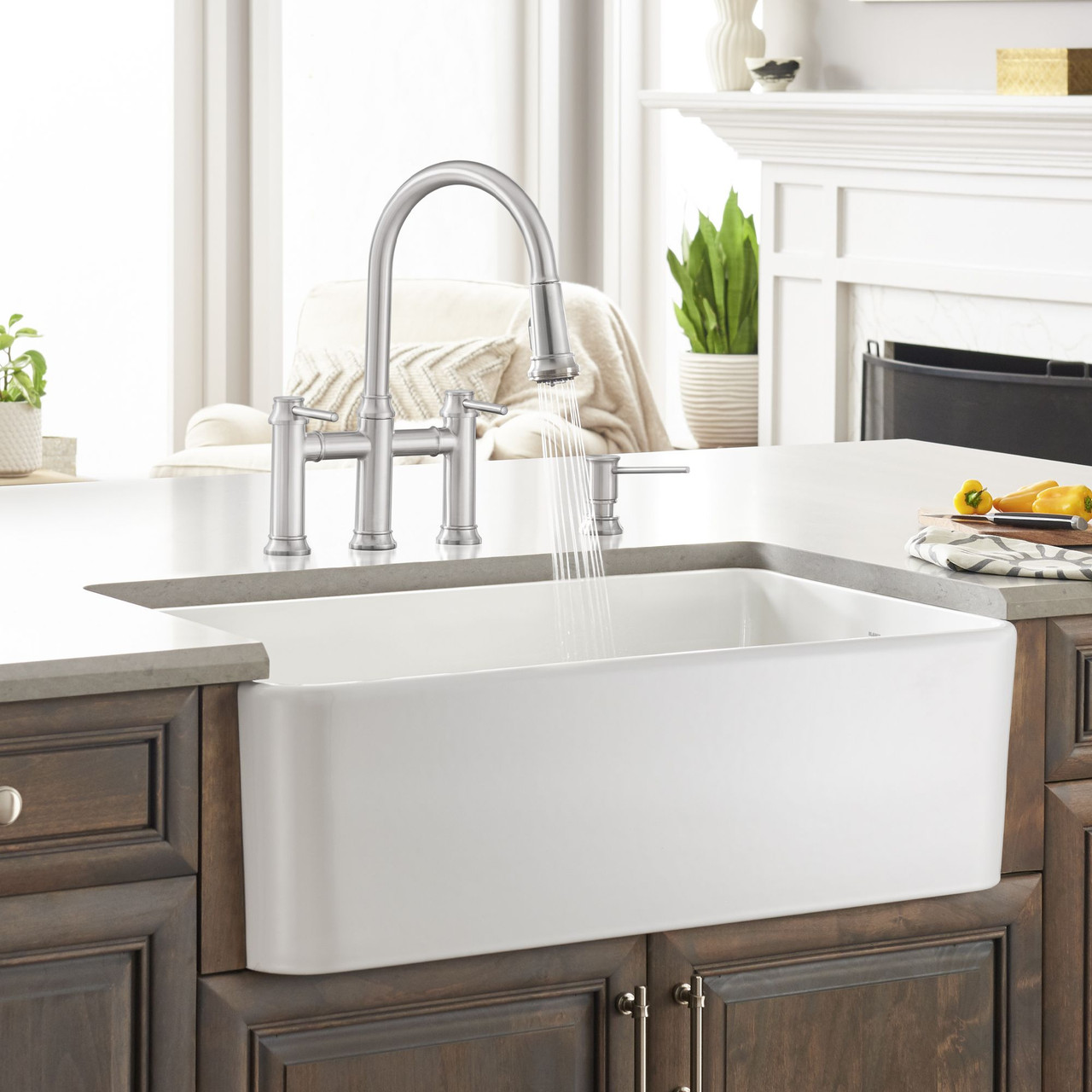 SINK 33X19 NHL SGL BWL 525012 WHITE APRON FRONT CERANA