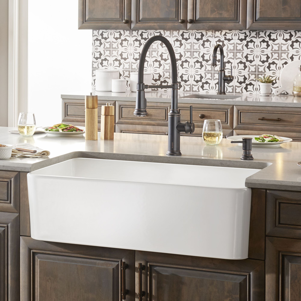 SINK 33X19 NHL SGL BWL 525012 WHITE APRON FRONT CERANA