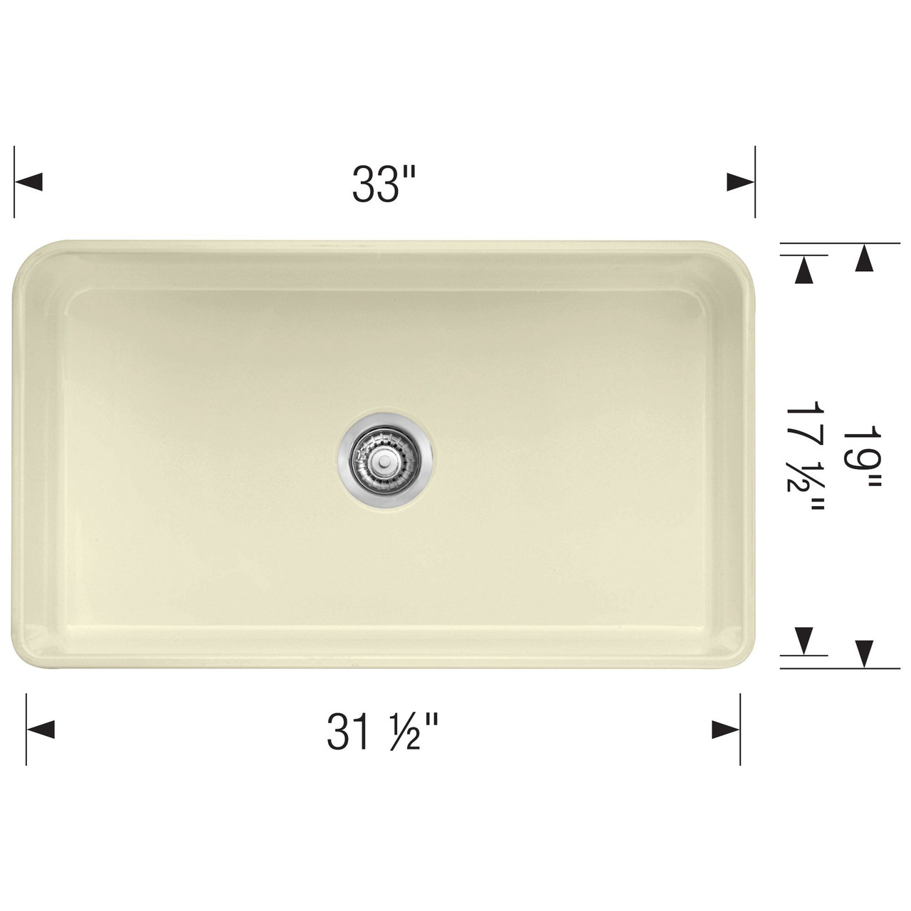 SINK 33X19 NHL SGL BWL 525013 BIS APRON FRONT CERANA