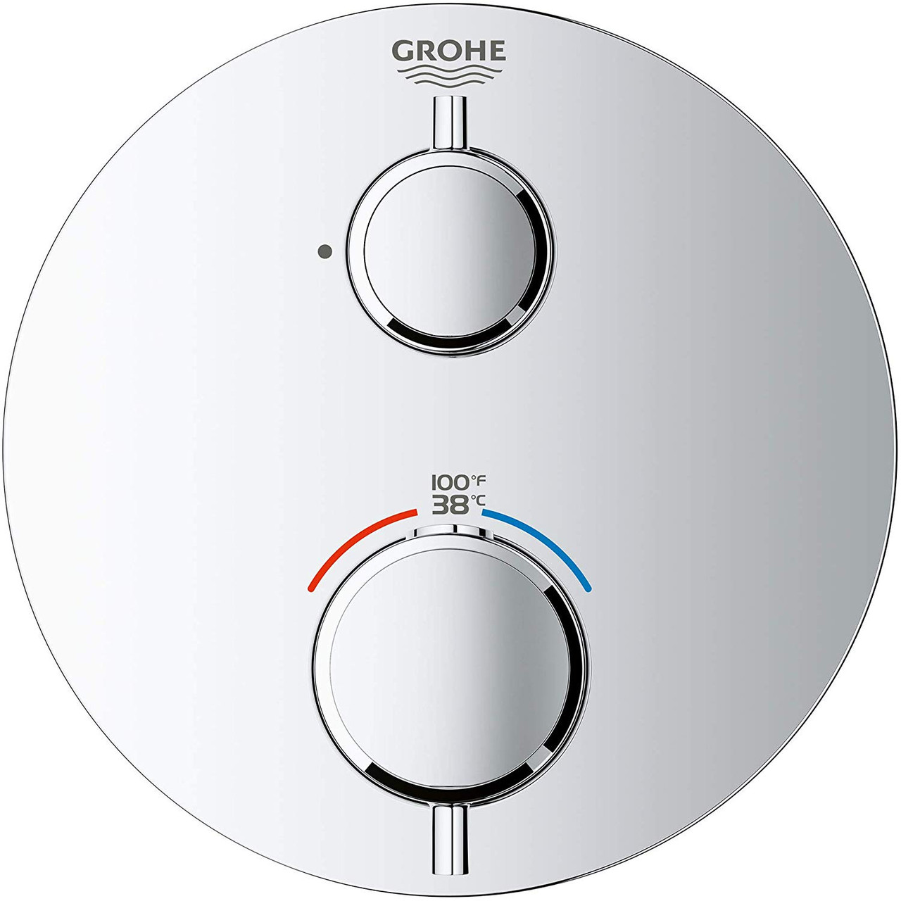 Grohe 24107000 Grohtherm Single Function 2-Handle Thermostatic Trim in StarLight Chrome Finish