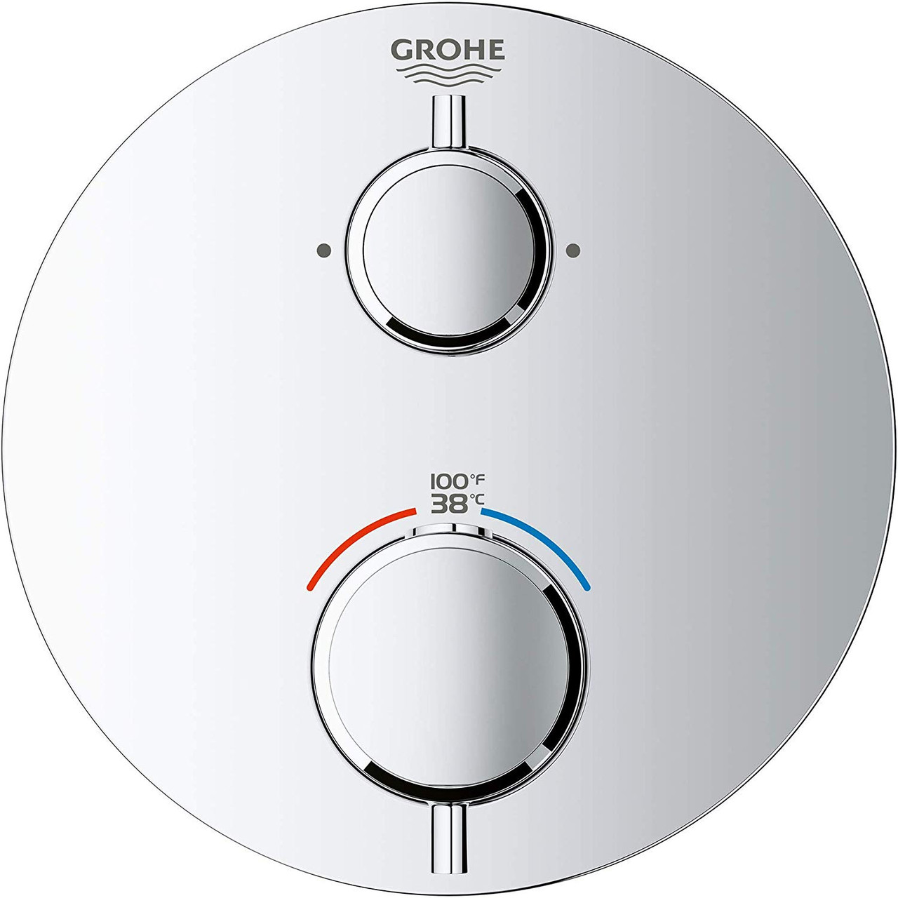 Grohe 24133000 Grohtherm Dual Function 2-Handle Thermostatic Trim in StarLight Chrome Finish