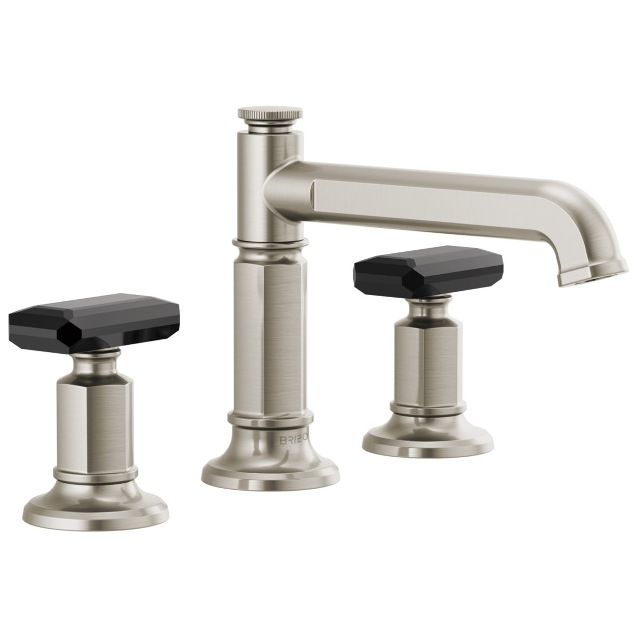 1.5 GPM Widespread Lavatory Faucet with Column Spout and without Handles in Luxe Nickel Finish 1.5 GPM Widespread Lavatory Faucet with Column Spout and without Handles in Luxe Nickel Finish