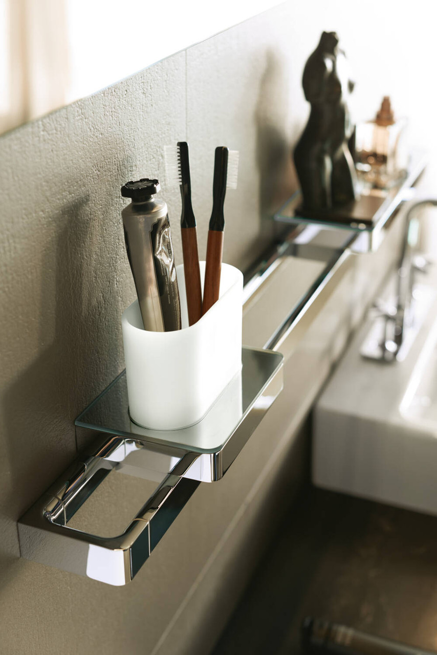 Toothbrush Tumbler in Chrome Finish