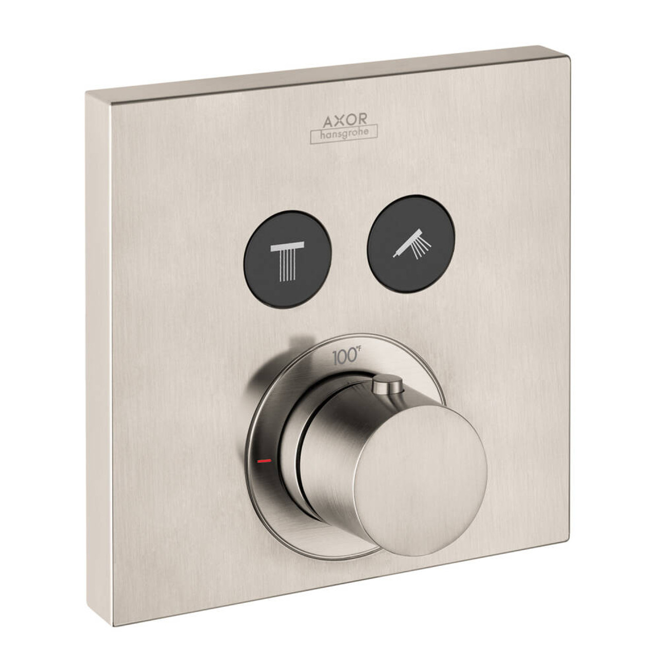 Dual Function Thermostatic Trim Square in Brushed Nickel