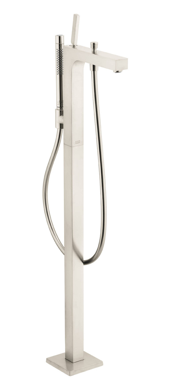 Freestanding Tub Filler Trim with Handshower in Brushed Nickel