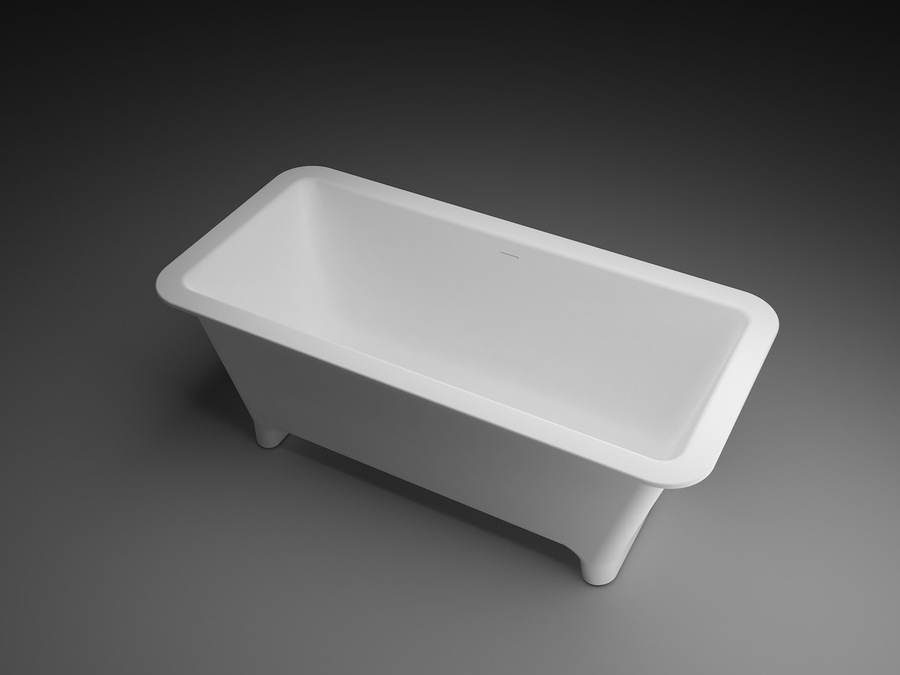 Transolid SMN6030 Milan 60in X 30in Freestanding Resin Stone Bathtub with Center Drain and Built-In Overflow