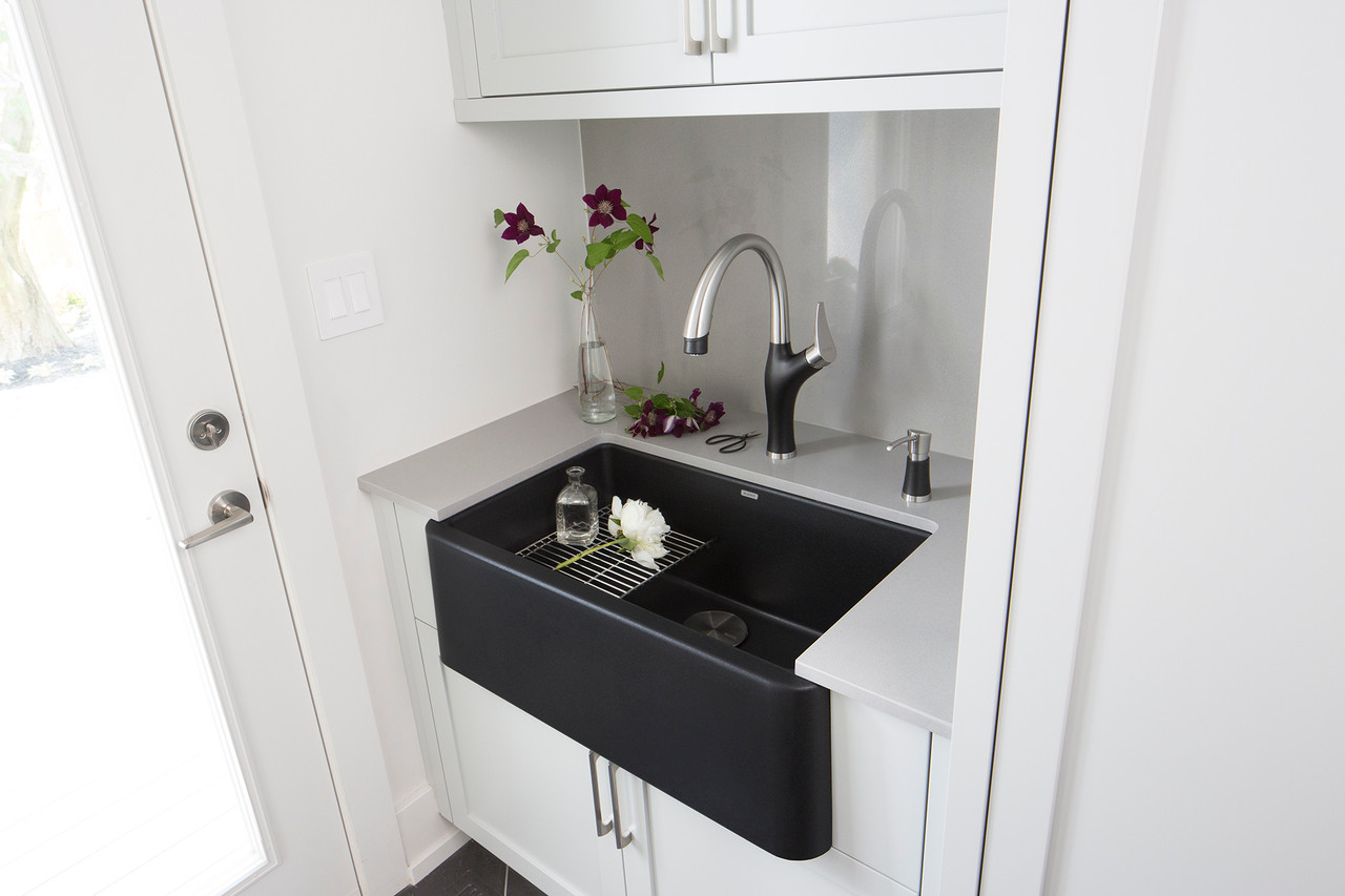 Blanco KF-442031 Artona Pull-Down Kitchen Faucet with Soap Dispenser in Anthracite/Stainless