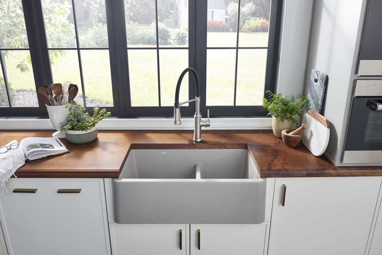 Blanco KF-442509 Empressa Semi-Pro Kitchen Faucet with Soap Dispenser in Stainless