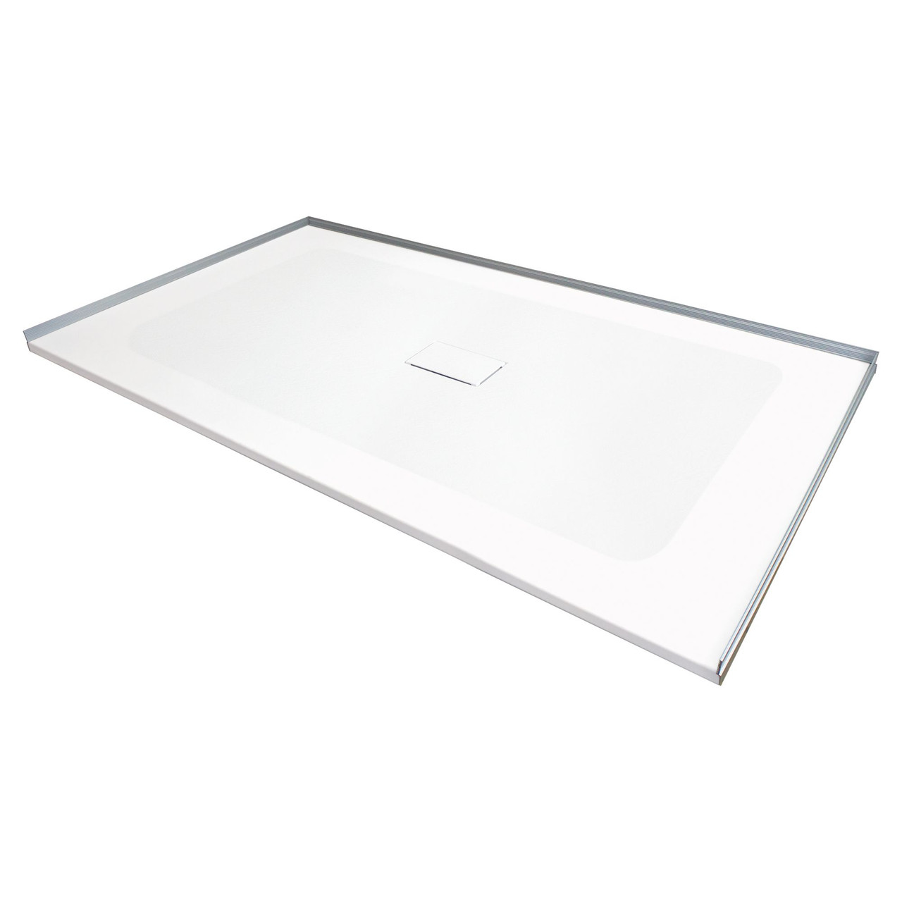 Transolid FZS6040C-31 Trimslate 60-in x 40-in Zero Threshold Shower Base with Center Drain, White