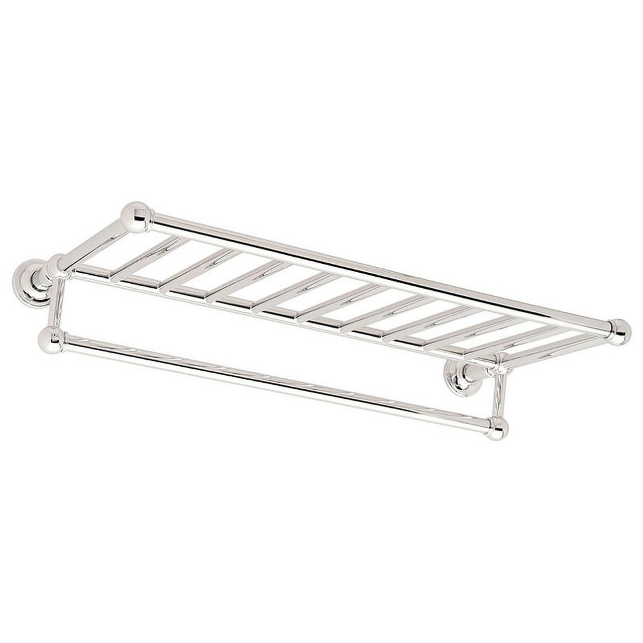 24in Hotel Shelf with Bar in Satin Nickel 24in Hotel Shelf with Bar in Satin Nickel