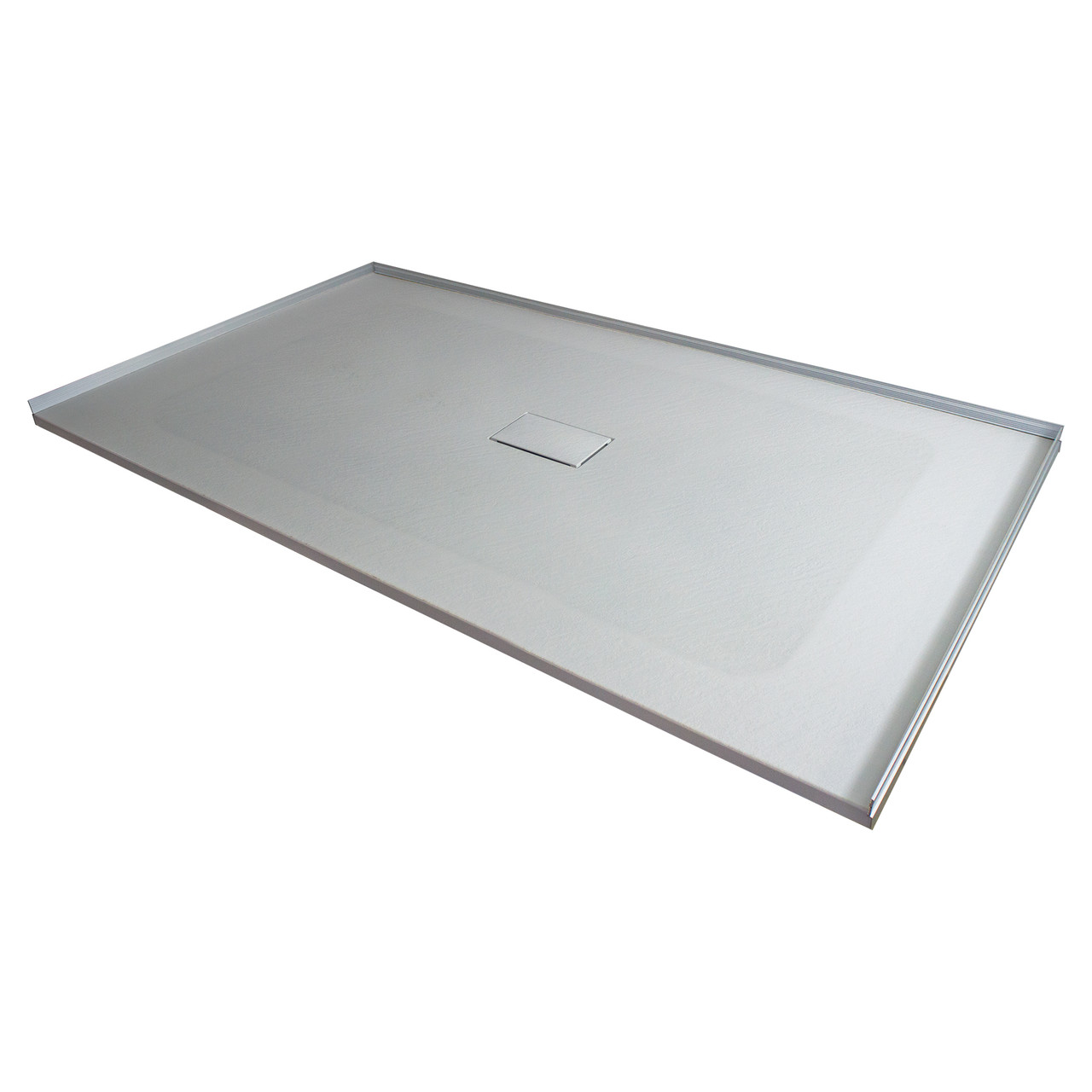 Transolid FZS6040C-39 60-in L x 39.4-in W Zero Threshold Center Drain Shower Base, Grey