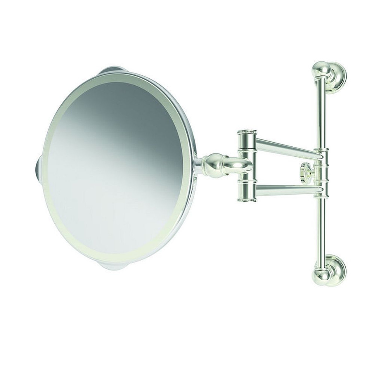 Pivoting Vanity Mirror on Slide Bar in Polished Nickel Pivoting Vanity Mirror on Slide Bar in Polished Nickel