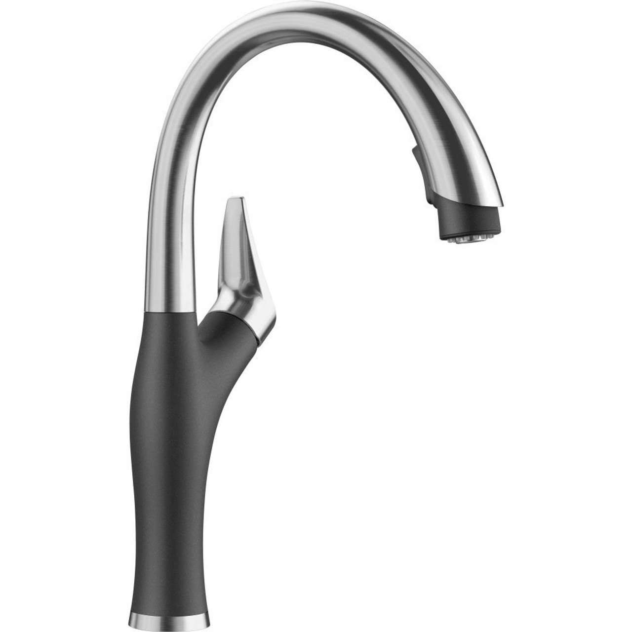Blanco KFA-441768 Super Single Sink Kit with Pull-Down Faucet, Sink Grid, and Strainer in Anthracite